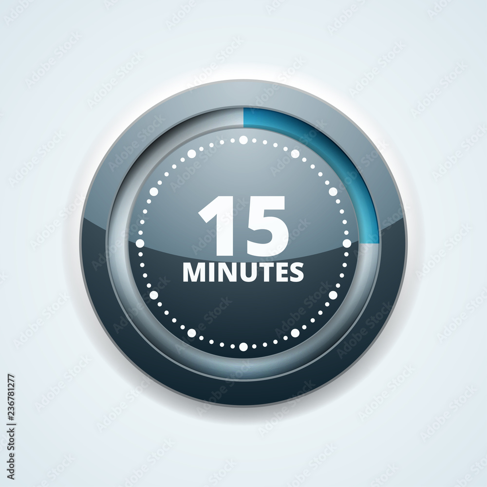15 Minutes Time button illustration 15 Minutes Time button illustration