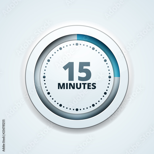 15 Minutes Time button illustration photo