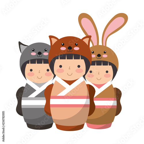 cute kokeshi dolls