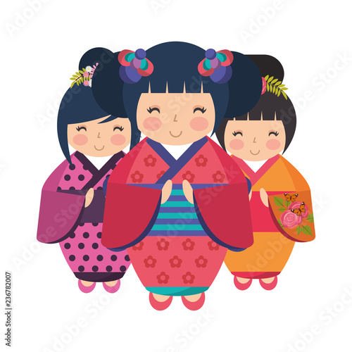 cute kokeshi dolls