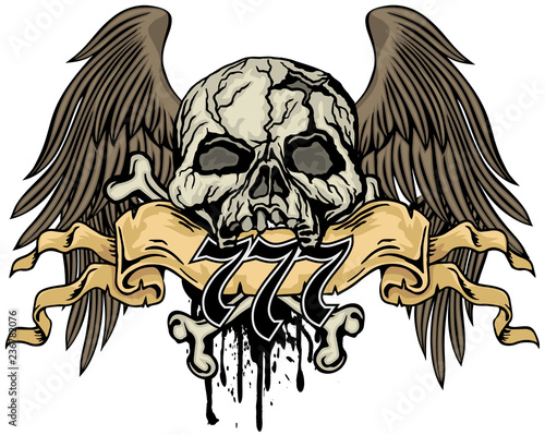 Gothic coat of arms with skull, grunge vintage design t shirts