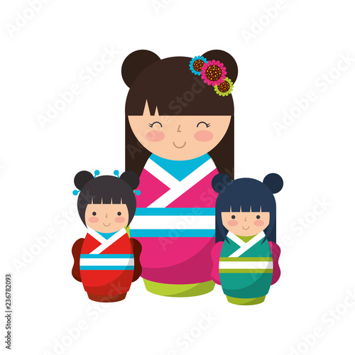cute kokeshi dolls