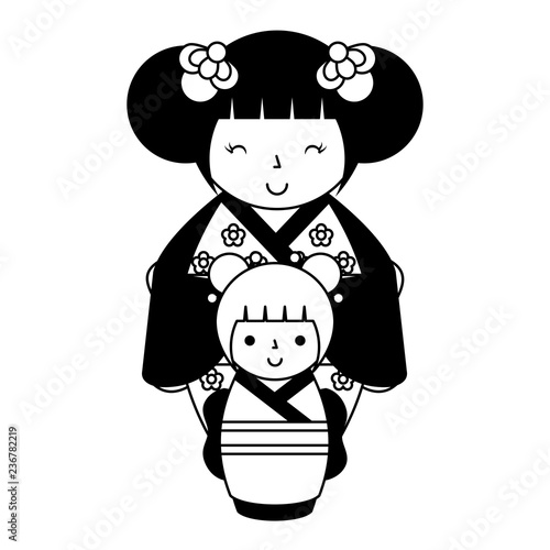 cute kokeshi dolls