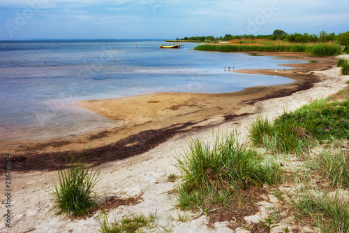 Fototapeta Naklejka Na Ścianę i Meble -  Sandy Seashore in Kuznica on Hel Peninsula in Poland