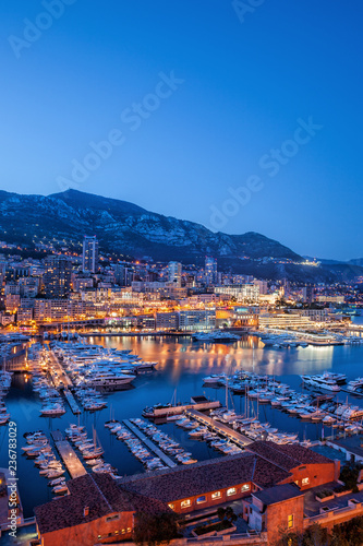 Port of Monaco in the Evening