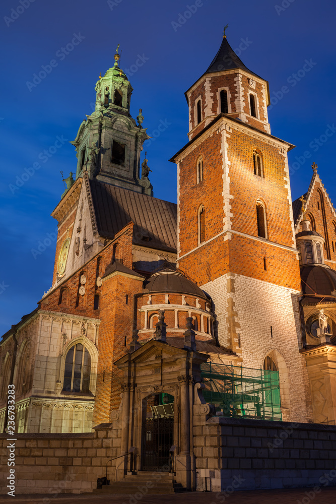 Wawel Cathedral at Night in Krakow