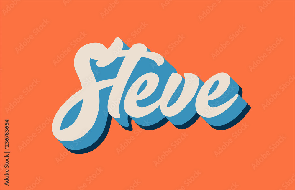 Ταπετσαρία orange blue white steve hand written word text for typography logo design