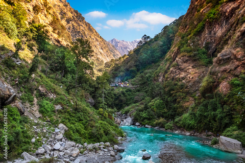 Nepal langtang river valley photo