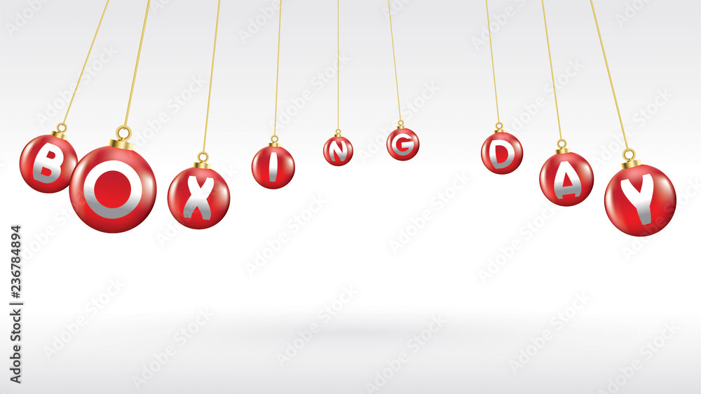 Boxing day vector illustration.Typography combined in a shape of red christmas ball Boxing day vector illustration.Typography combined in a shape of red christmas ball