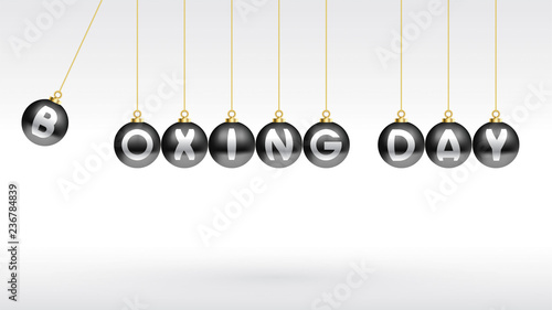 Boxing day vector illustration.Typography combined in a shape of black christmas ball