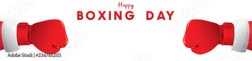 Boxing day vector illustration.Typography combined in a shape of boxing gloves