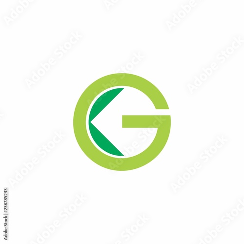 letters kg green leaf geometric logo 