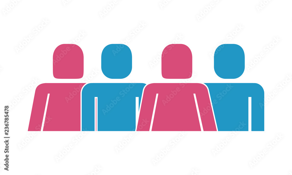 Obraz premium group of people silhouette figure