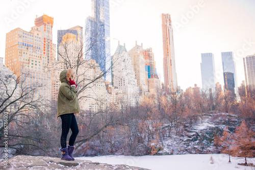 Adorable girl in Central Park at New York City