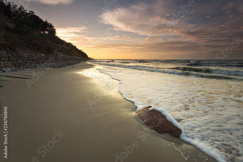 Sunset at Baltic Sea, Jastrzebia Gora, Poland photo