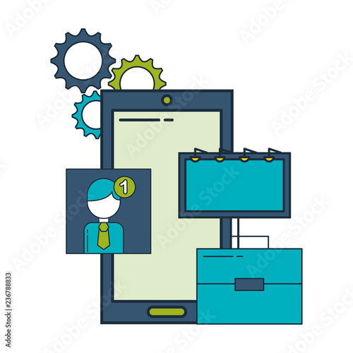 smartphone with ebusiness icons