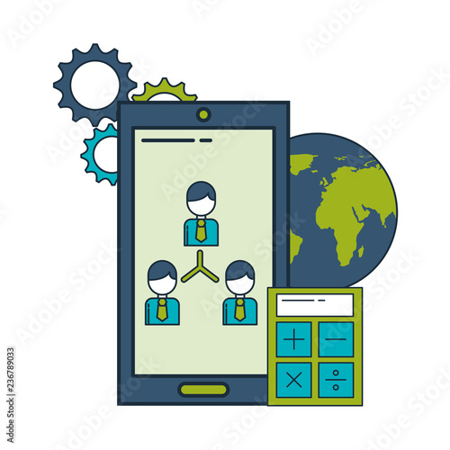 smartphone with ebusiness icons