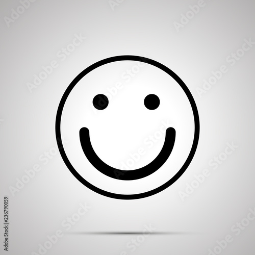 Smiley face emoticon for rate of satisfaction level, simple black silhouette