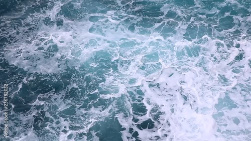 foamy azure ocean waves and currents