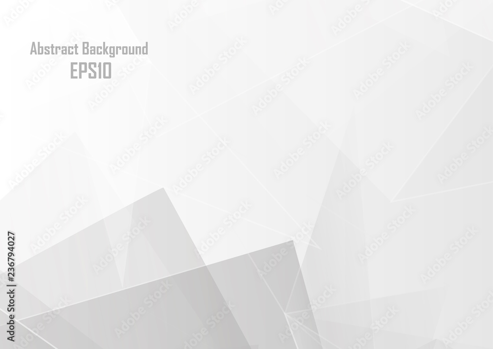 Obraz premium Abstract geometric white and polygon on gray color background, vector illustration design.