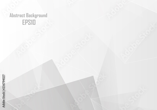 Abstract geometric white and polygon on gray color background, vector illustration design.