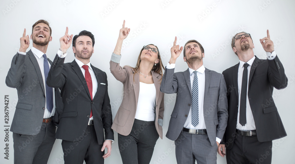group of business people showing their fingers up. group of business people showing their fingers up.