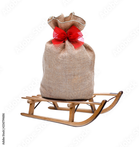 Niklolausssack auf Schlitten