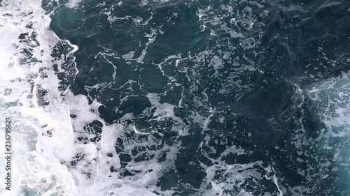 foamy azure ocean waves and currents