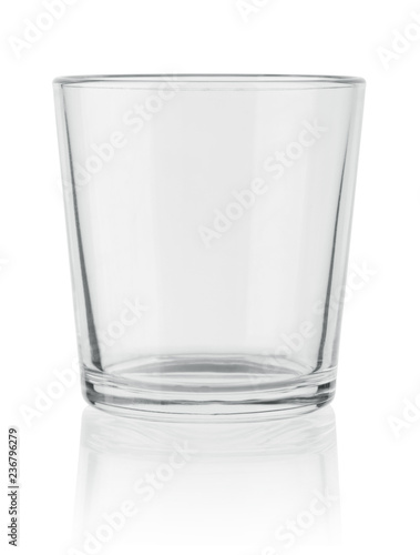 Empty water glass shot glasses isolated