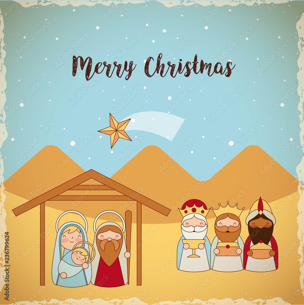 Naklejka premium manger epiphany christmas