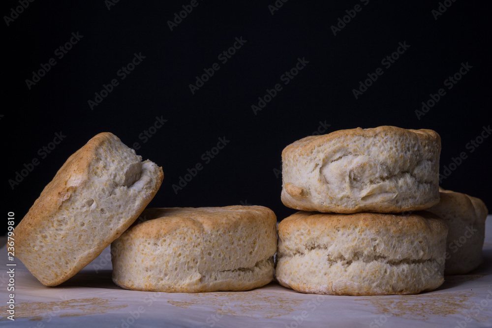 Biscuits stacked on each other Biscuits stacked on each other