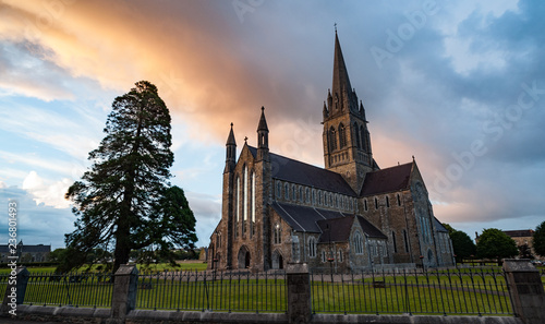Konstfotografi St Mary's cathedral in killarney at sunset evening light