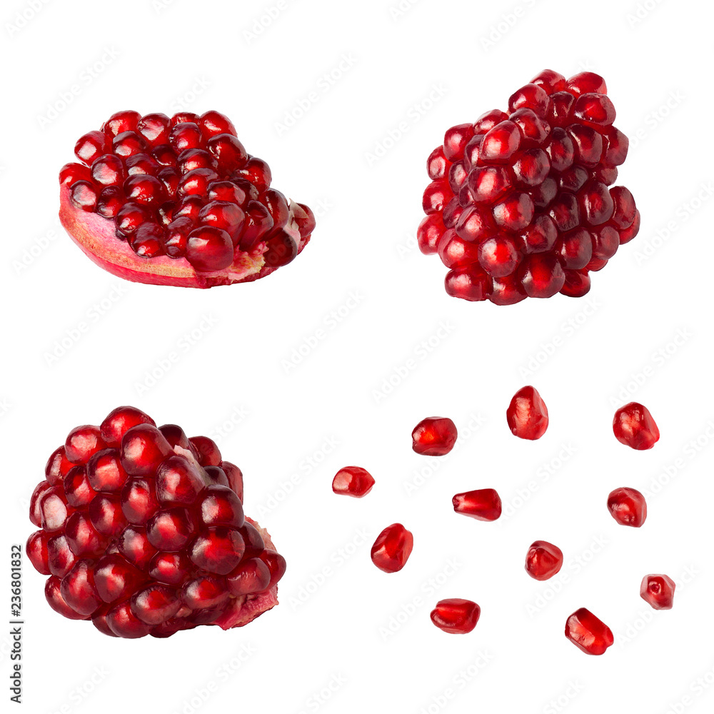 collection of pomegranate seeds collection of pomegranate seeds