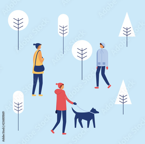 happy winter people vacation