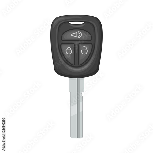 Car black remote key icon. Flat illustration isolated on white .