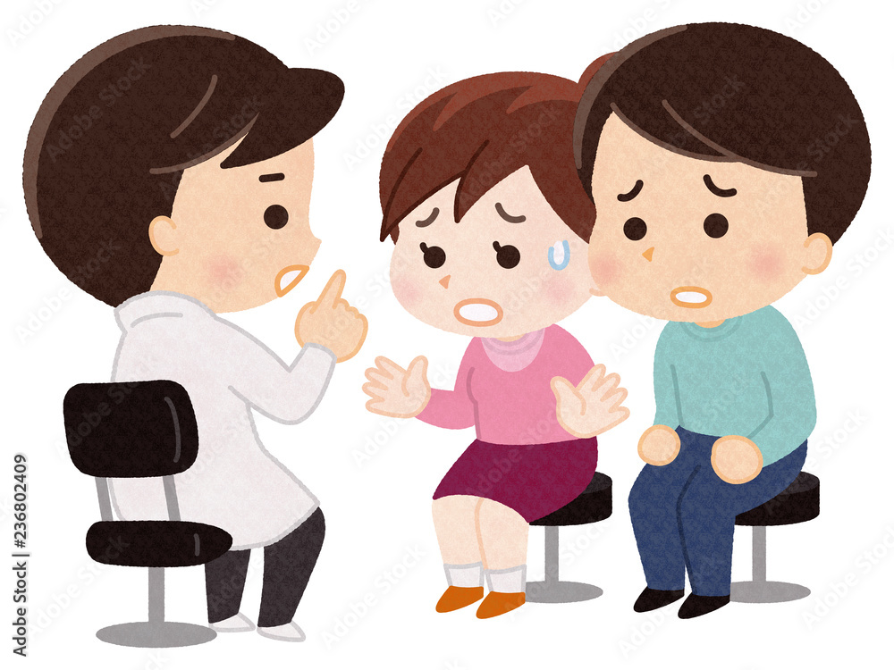 医師に相談する夫婦