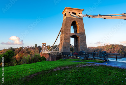 Clifton Suspension Bridge in early morning light, Bristol, Avon, England, UK