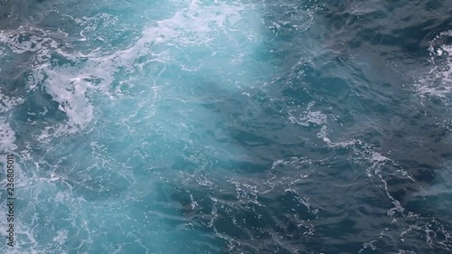 foamy azure ocean waves and currents