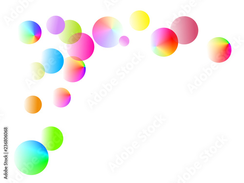 Bunte Blasen auf weißem Hintergrund