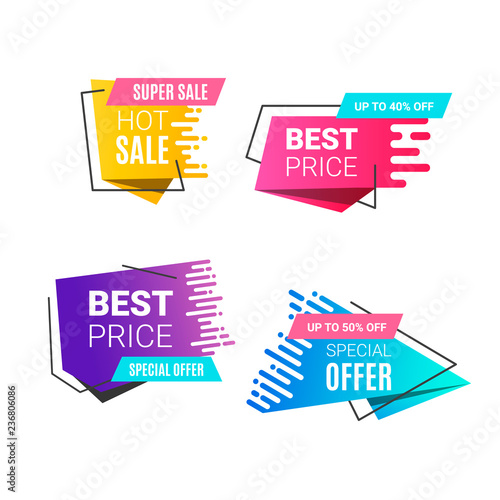 Collection of modern speed sale banner template. 