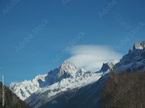 Amazing landscape at the summits of the Mont Blanc range on the French side