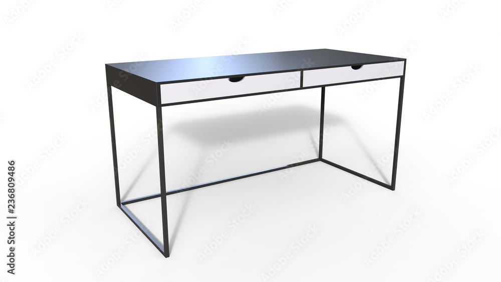 3D illustration of a modern office table 3D illustration of a modern office table