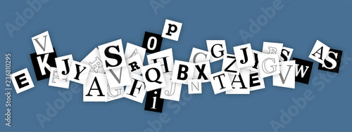 lettere, scrivere, collage, pezzetti, pezzi	