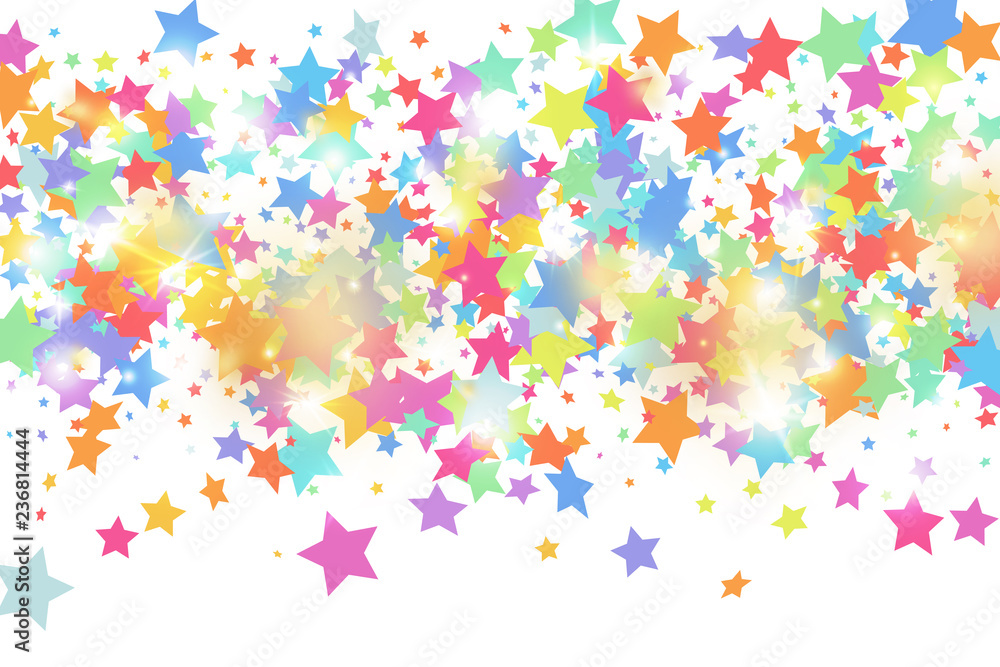 Star falling confetti background.