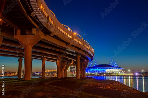 Saint Petersburg. Panorama of St. Petersburg. Russia. Russian cities. Streets of Petersburg. Center of Petersburg. Krestovsky Island. Construction in St. Petersburg. photo