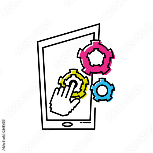 smartphone with gears pinion