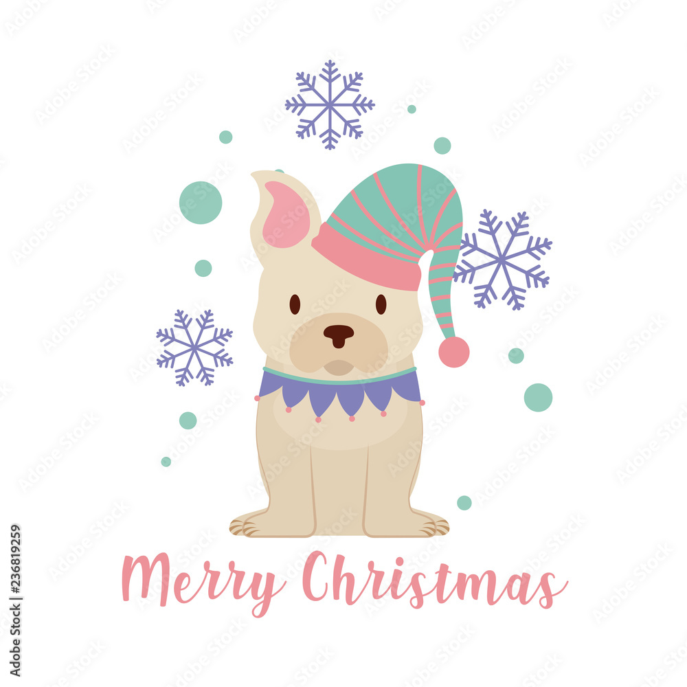 dog merry christmas card