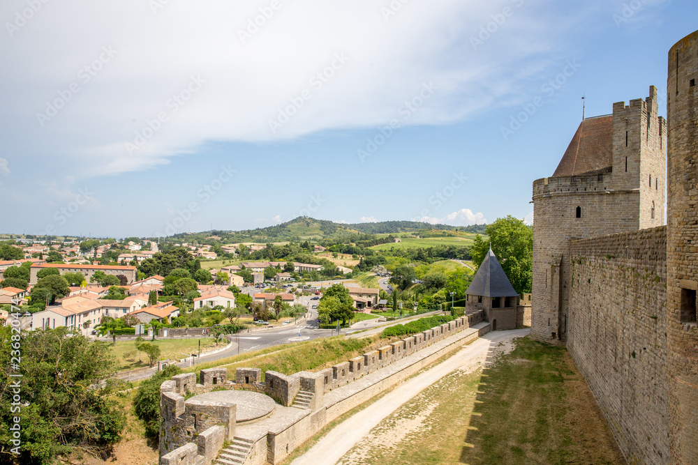 view point of Castle of Carcassonne, Languedoc Roussillon