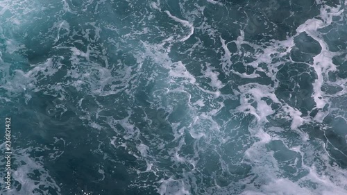 foamy azure ocean waves and currents