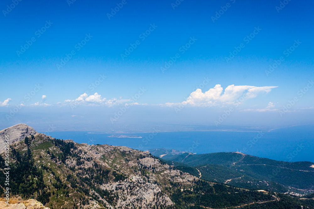View from the mountain of Ipsario on the island of Thassos